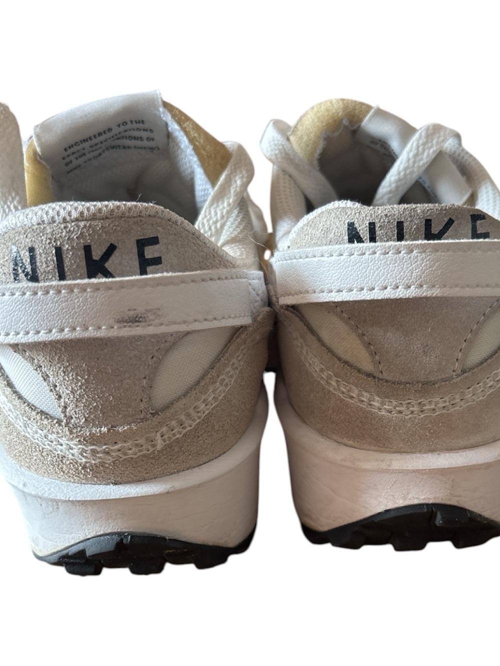 Nike Shoes Womens 7 Waffle Debut Athletic Running Sneakers White Suede Lace Up - Picture 5 of 7